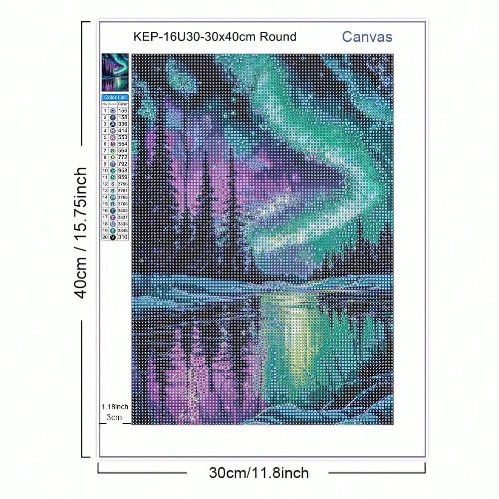 5d Diamond Art Painting Aurora Landscape Mosaic Embroidery Cross Stitch Set