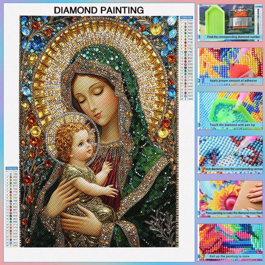 Complete Diamond Painting Kit  Religious Horse Mosaic Art Craft For Beginners