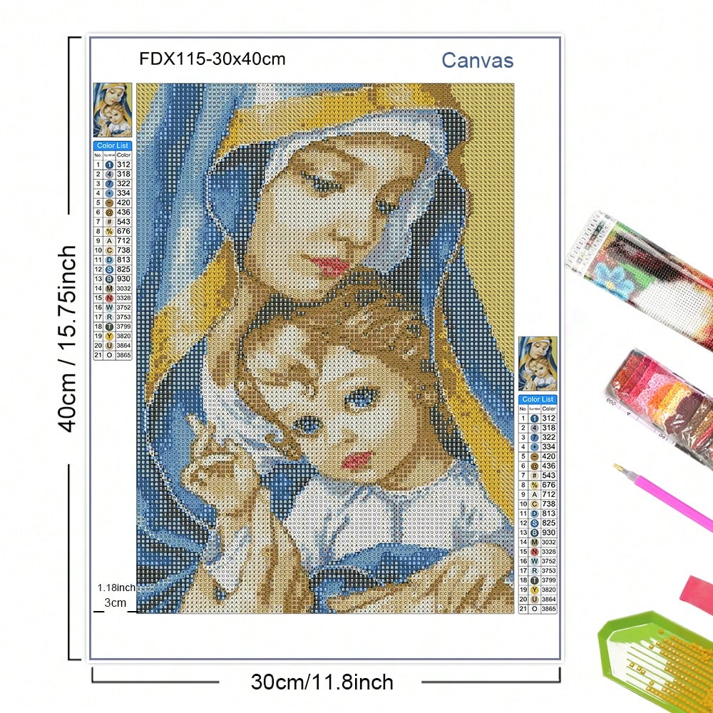 Adult Diamond Painting Virgin Mary And Jesus Diamond Art Kit