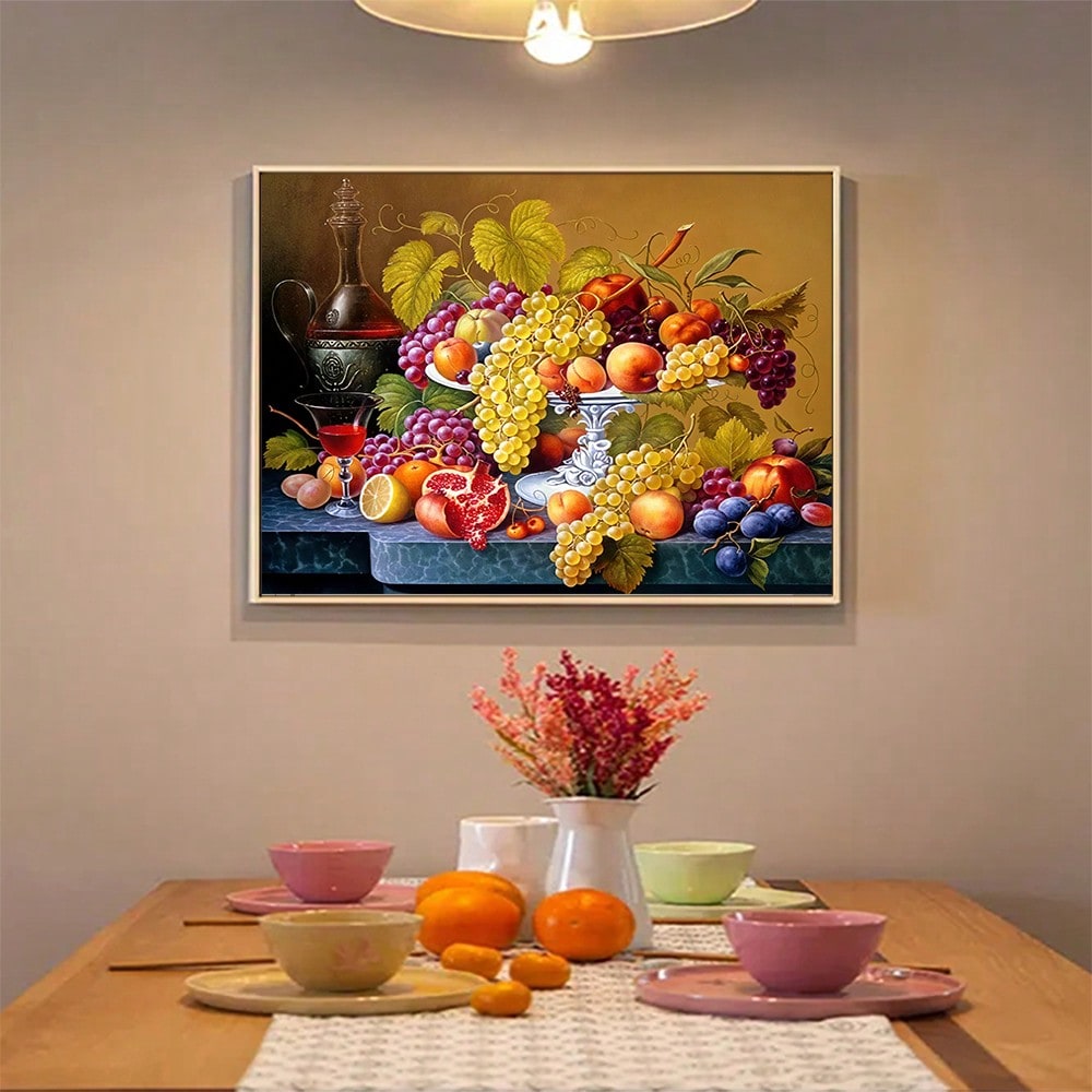 Vintage Fruit Plate Diamond Painting set