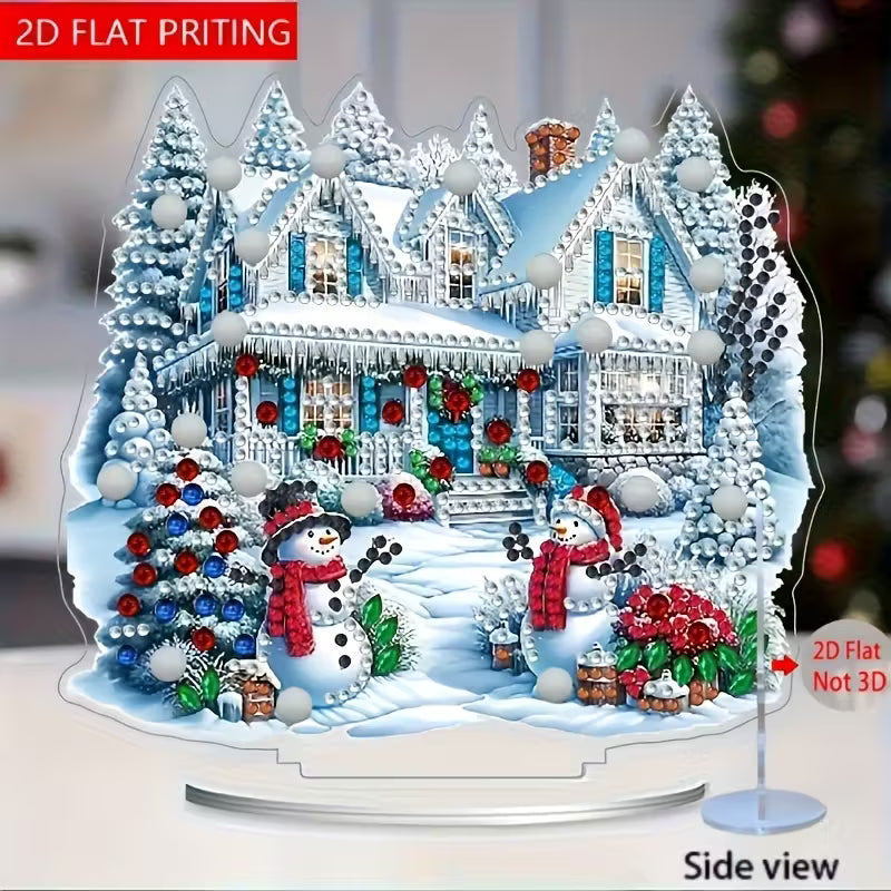 2D Flat Print, DIY Christmas Diamond Painting Kit