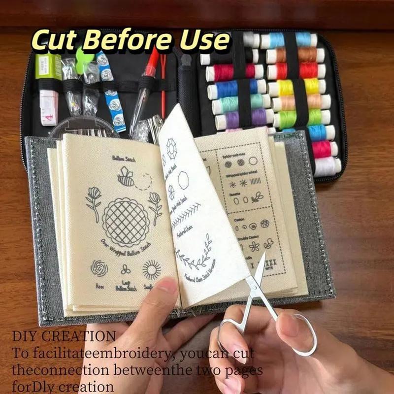 Portable All-Scenario Embroidery Stitch Book + Professional Sewing Kit