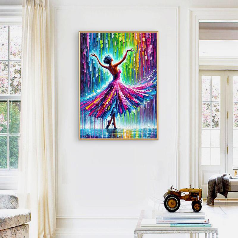 Dancing Woman in the Rain Diamond Painting Art Dancer Diamond Mosaic Set