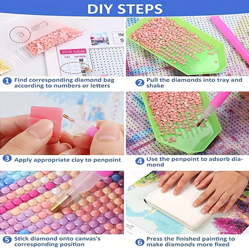 DIY Full Diamond Painting Kit Van Gogh's Starry Sky Pink Pattern