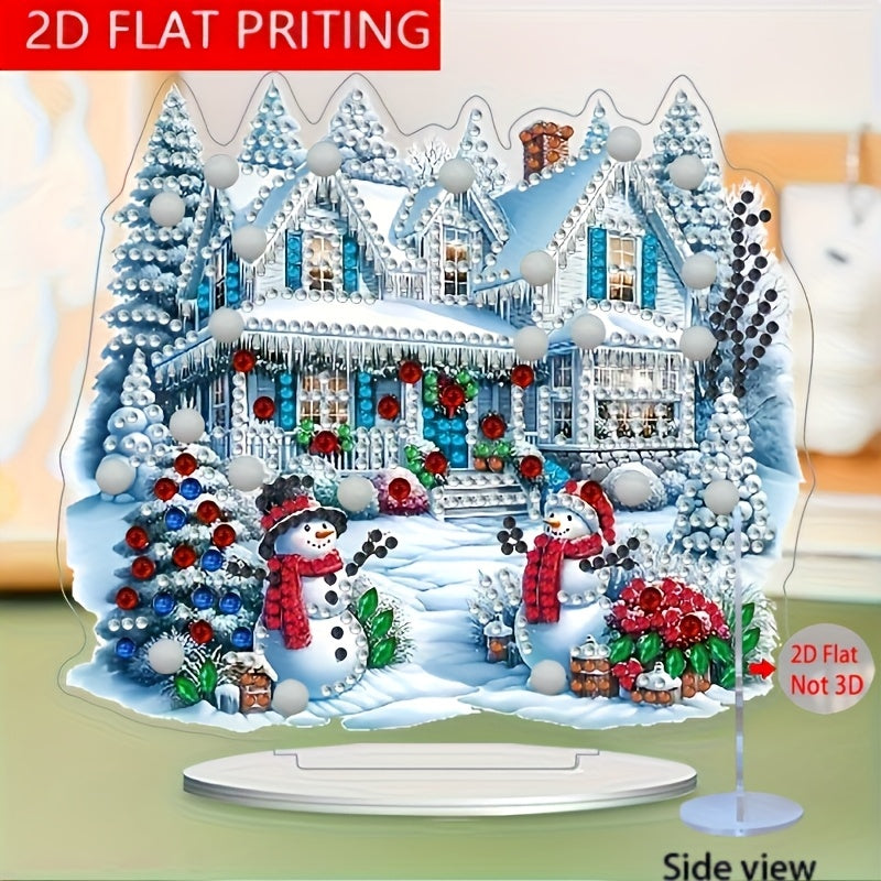 2D Flat Print, DIY Christmas Diamond Painting Kit