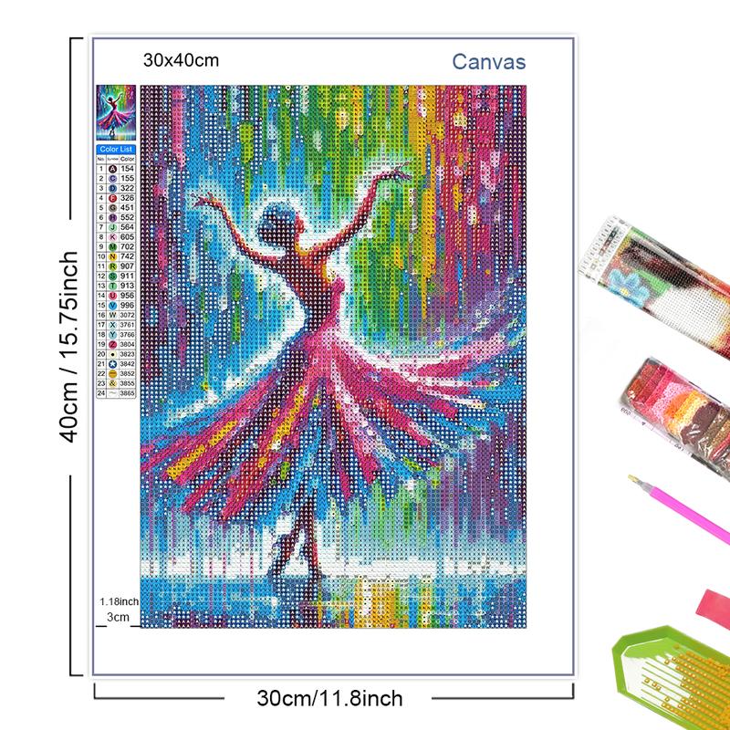 Dancing Woman in the Rain Diamond Painting Art Dancer Diamond Mosaic Set