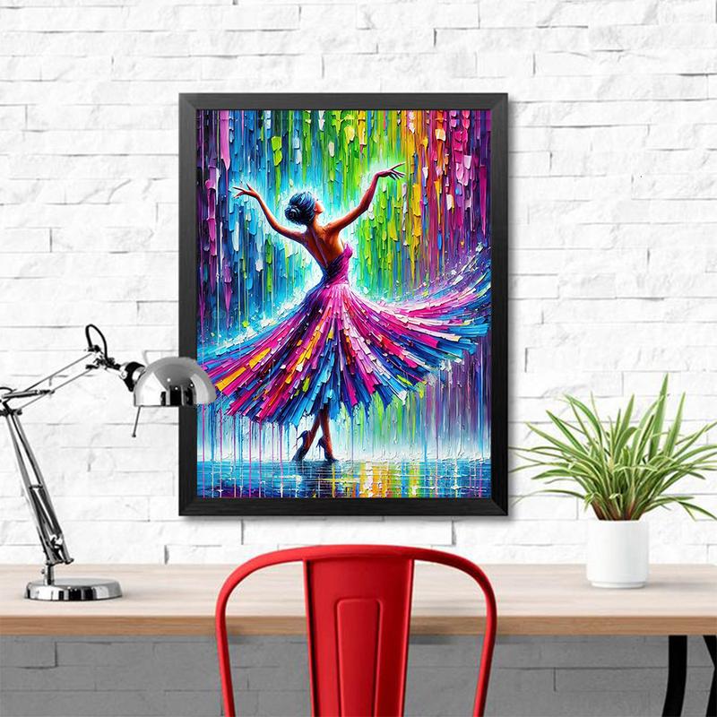 Dancing Woman in the Rain Diamond Painting Art Dancer Diamond Mosaic Set