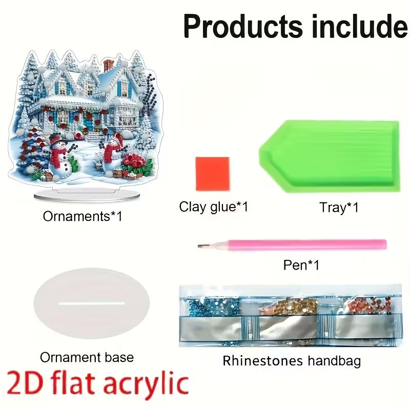 2D Flat Print, DIY Christmas Diamond Painting Kit